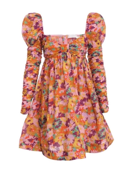 Zimmermann Dresses & Skirts - ZIMMERMANN Ruched floral print cotton voile mini